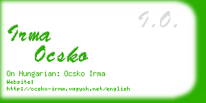 irma ocsko business card